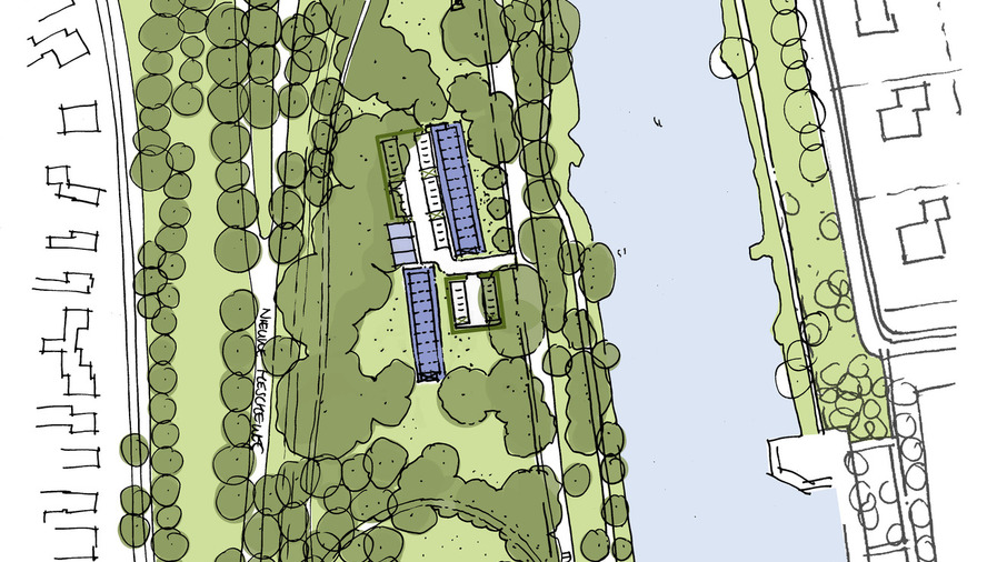 Schetsontwerp flexwoningen Nieuwe Hescheweg